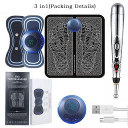 Intelligent EMS Massage Foot Pad Neck Vertebra Stick Acupuncture And Moxibustion Massage Pen Current Physiotherapy Instrument