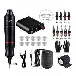 Tattoo Kit Complete Set Wireless Rotary Tattoo Machine Pen Kit DC Interface With Cartridge Needles Permanent Makeup Tattoo Set
