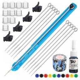 Hand Poke And Stick Tattoo Kit DIY Tattoo Ink Needles Pen Set For Body Art Hand Poke Stick Tattoo Beginners Practice Tattoo Kit
