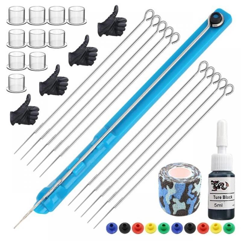 Hand Poke and Stick Tattoo Kit DIY Tattoo Ink Needles Pen Set for Body Art Hand Poke Stick Tattoo Beginners Practice Tattoo Kit