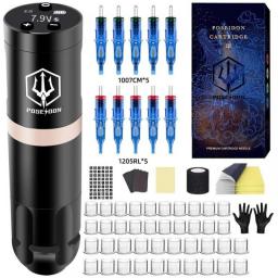 POSEIDON Tattoo Machine Kit Tattoo Pen Kit With Power Supply RCA Interface Tattoo Kit Tattoo Gun Kit For Tattoo Beginners