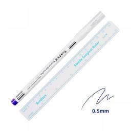 Tattoo Skin Marker Pen Tool Accessories Surgical Skin Marker For Eyebrow 0.5mm/1mm Fixed Point Pen With Ruler Set Tools