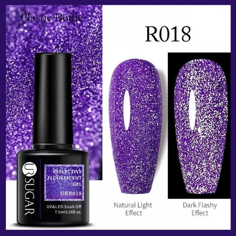 UR SUGAR 7.5ml Thermal Laser Glitter Gel Semi Permanent Soak Off UV Gel Temperature Color Change Sequins Nail Art Varnish