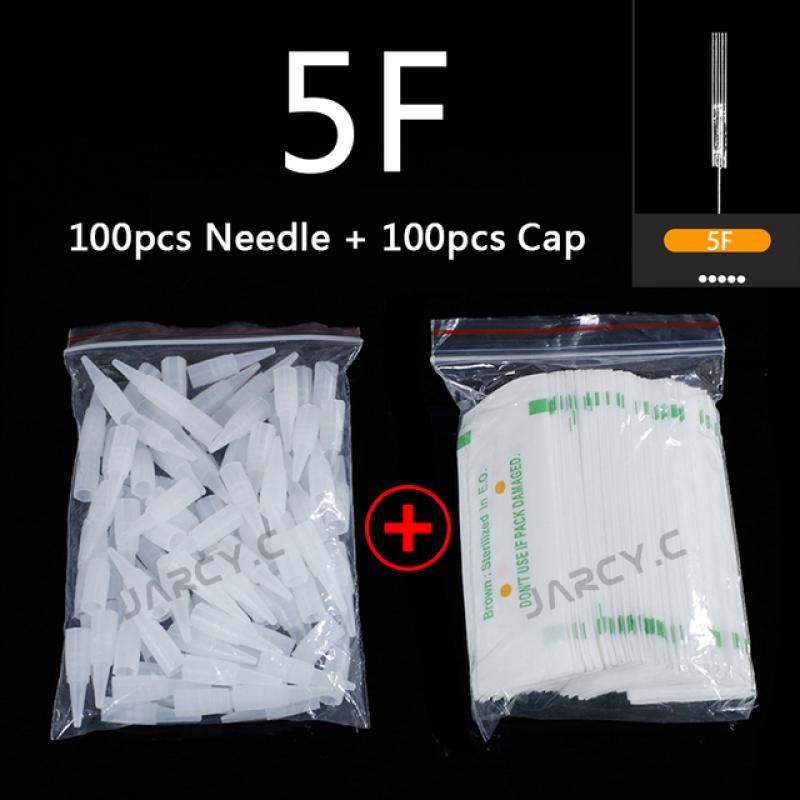 100PCS 1R 3R 5R 5F 7F PMU Needles + Needle Tips Disposable Sterilized Professional Tattoo needles for Permanent Makeup Eyebrow