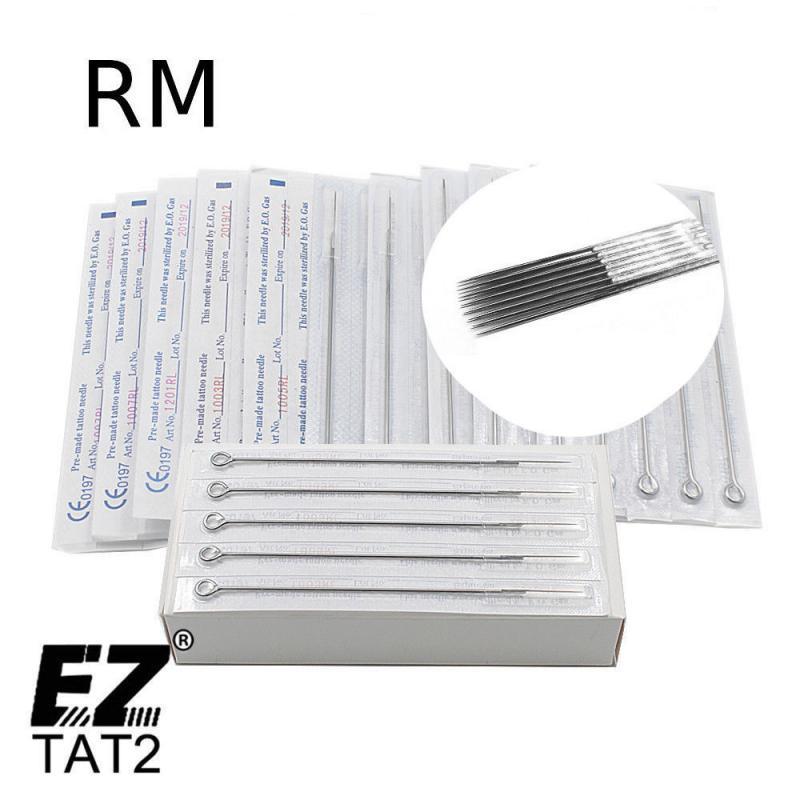 50 PCS Mixed Lot 5/7/9/11/13 RM Disposable Sterile Standard Tattoo Needles Round Magnum for Machine Grips Tips Supply