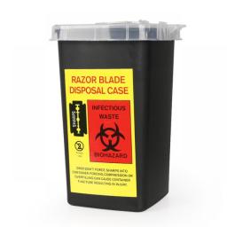 1L Plastic Sharps Container For Tattoo Needles Tattoo Medical Plastic Sharps Container Needle Disposal Waste Box Black/Red