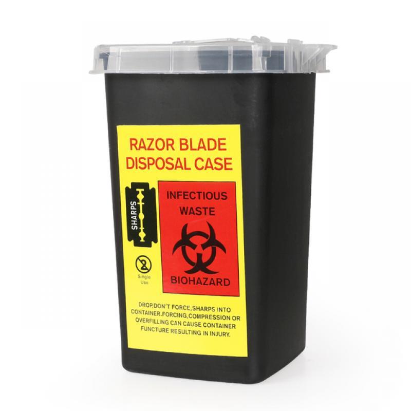 1L Plastic Sharps Container for Tattoo Needles Tattoo Medical Plastic Sharps Container Needle Disposal Waste Box Black/Red