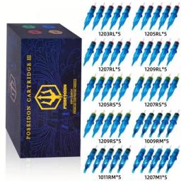 POSEIDON 50PCS Mixed Professional Tattoo Cartridge Needles With Membrane Safety Cartridges Disposable Tattoo Needle