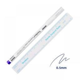 Tattoo Skin Marker Pen Tool Accessories Surgical Skin Marker For Eyebrow 0.5mm/1mm Fixed Point Pen With Ruler Set Tools