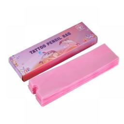 POSEIDON Tattoo Pencil Sleeve Bag Covers 200Pcs Plastic Pink Disposable Pencil Sleeve Bag Tattoo Supply Accessories