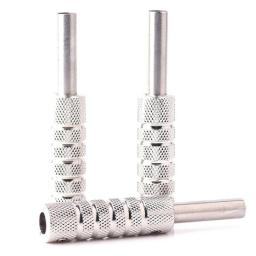 Silver Self-Lock Tattoo Grip Aluminum Alloy Tattoo Machine Supply Handle Grips Tube Back Tube