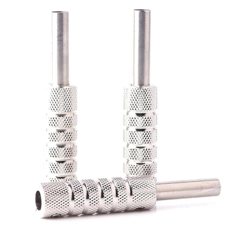 Silver Self-Lock Tattoo Grip Aluminum Alloy Tattoo Machine Supply Handle Grips Tube Back Tube
