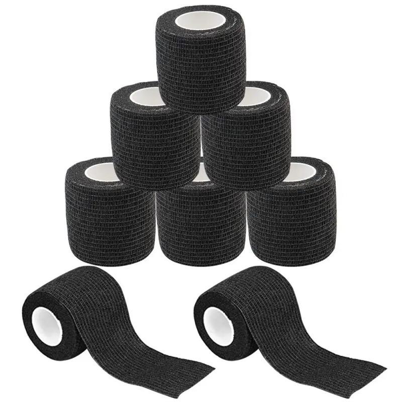 Black Tape Tattoo Handle Bandage Anti-slip Athletic Nonwoven Waterproof Disposable Self-adhesive Elastic Bandage Grip Cover Wrap