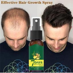 7 Days Ginger Hair Growth Spray Oil Men Women Fast Promote Hair Grow Thicker Anti Hair Loss Scalp Treatment Nourish Hair