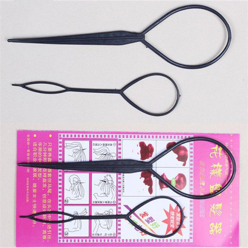 1 PairWomen Girls Ponytail Creator Plastic Loop Pony Tail Clip Hair Braid Accessories Maker hair Styling Tool