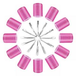 12pcs Self-Grip Hair Rollers Heatless Hair Curlers No Heat Hair Bangs Volume Self-adhesive Hook & Loop DIY Styling Tools