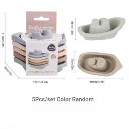 Baby Bath Toys Stacking Boat Toy Colorful Floating Ship Kids Water Toys Swimming Pool Beach Game For Children Gifts Educational