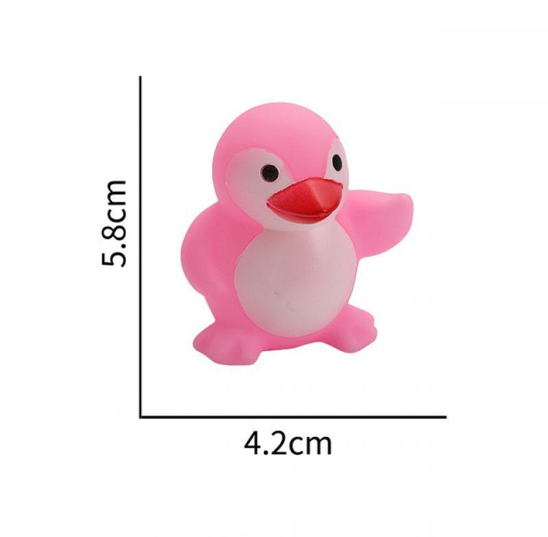 Bath Toy Animals Swimming Water Toys Mini Colorful Soft Floating Rubber Duck Squeeze Sound Funny Gift For Baby Kids