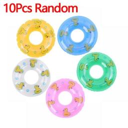2/4/6/10Pcs Kids Mini Swim Ring Bath Toy Summer Fun Swimming Pool Float Ring Toys For Rubber Ducks Dolls Inflatable Bath Toy