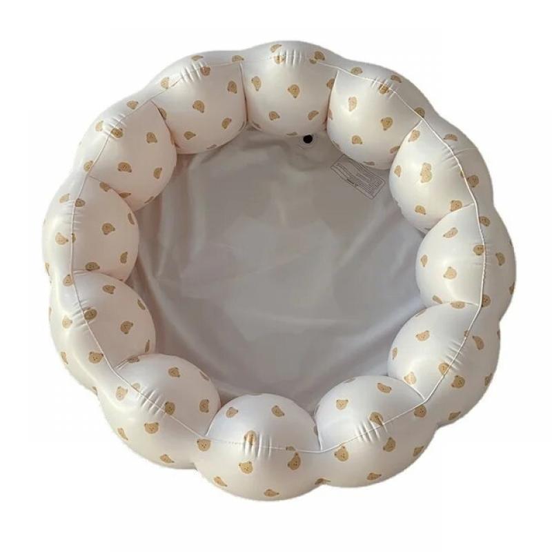 Inflatable Swimming Ring For Kids Portable Cartoon Animal Floating Circle Sleevess Swim Pool Round Fence Bathing Pool For Play