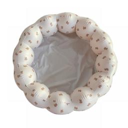 Inflatable Children Ball Pool Sandpit Petal Shape PVC Newborn Bathing Pool Printed Round Lightweight Portable For Outdoor Beach