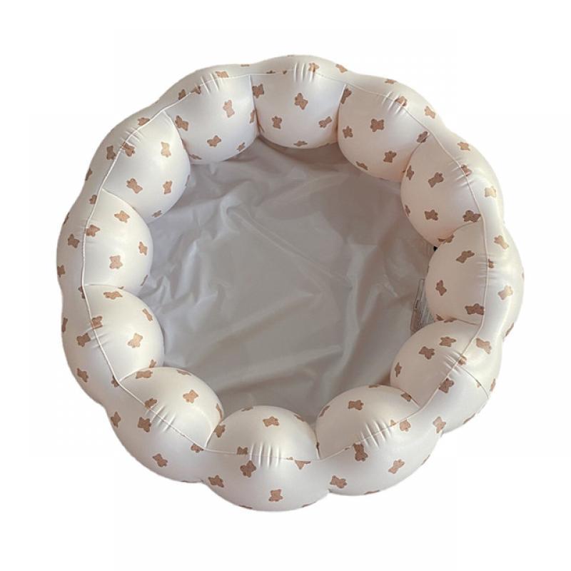Inflatable Children Ball Pool Sandpit Petal Shape PVC Newborn Bathing Pool Printed Round Lightweight Portable for Outdoor Beach