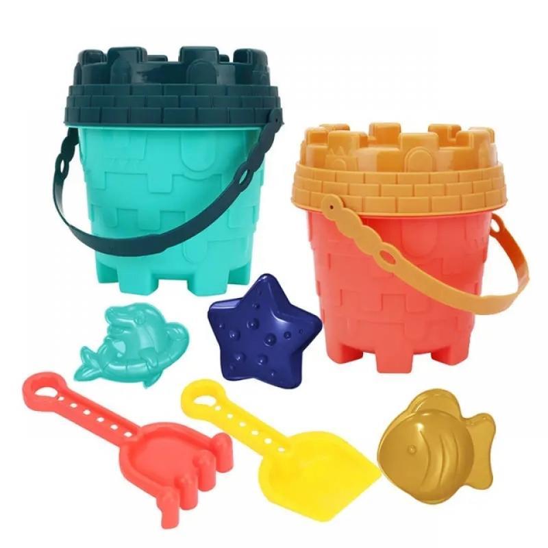 Beach Sand Toys Play Set for Kids with Bucket Watering Can Shovel Rake Sand Molds Outdoor Pool Toys Summer Digging Sand Game