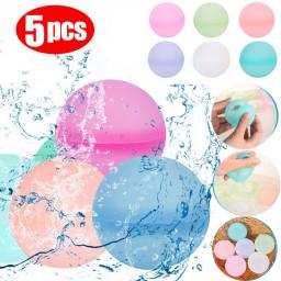 1/2/3/4/5pcs Refillable Silicone Water Balls Splash Balls Water Balloons Kids Water Toy Reusable Water Bomb Summer Outdoor Toys