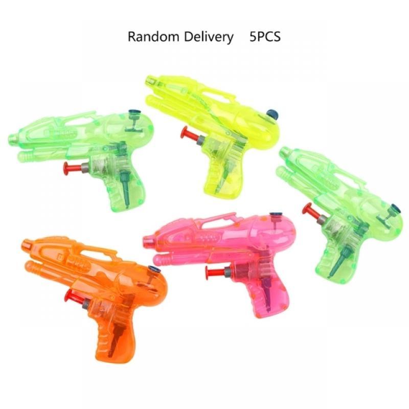 5 Pcs Children's Toy Water Guns Mini Transparent Squirt Water Guns Kids Summer Outdoor Fight Beach Blaster Toy Fight Toy