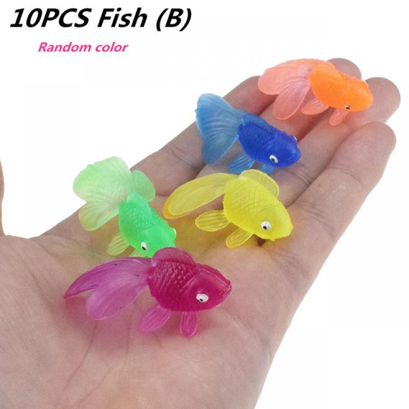 10Pcs/Set Kawaii Simulation Catch Goldfish Rubber Goldfish Baby Bath Water Play Games Toy for Kids Toddlers Bathing Shower Gifts