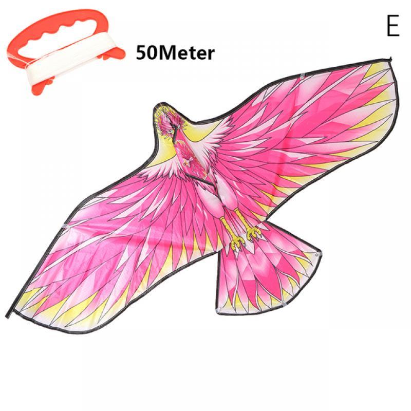 1.2m Flat Eagle Kite Children Fiberglass Rod Support Flying Bird Kites Garden Cloth Outdoor Toys Bird Repelling Prop Kids Gifts
