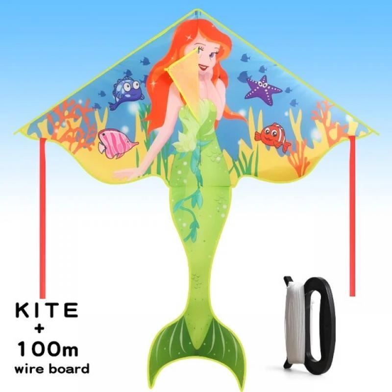 YongJian kite Mermaid Kite for Girls and Kids，Lovely Cartoon kites for Adults Outdoor Toys Games and Activities
