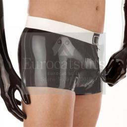 Latex Bermuda Shorts Shiny Latex Training Pants Latex Catsuit Latex Short Men's Latex Pantyhose 3D Bulge