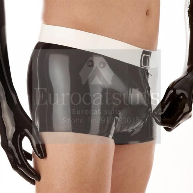 Latex Bermuda Shorts Shiny Latex Training Pants latex catsuit Latex Short Men's Latex Pantyhose 3D bulge