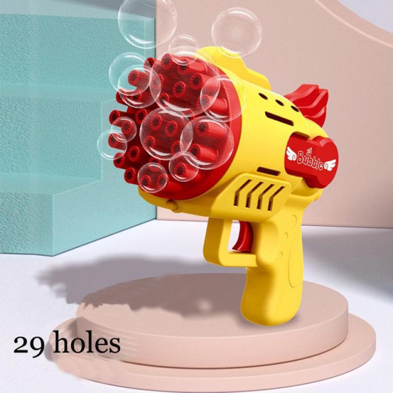 Bubble Gun Kids Toys Electric Automatic Soap Rocket Bubbles Machine Outdoor Wedding Party Toy LED Light Children Birthday Gifts