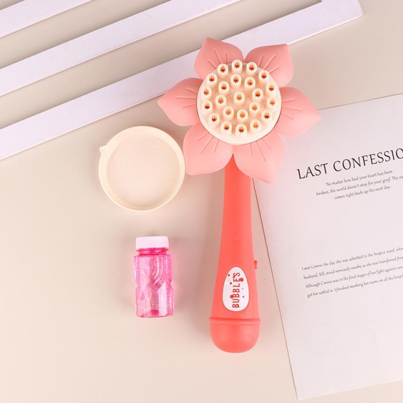 23 Holes Electric Automatic Colorful Sunflower Bubble Stick Machine Summer Outdoor Beach Children's Toy Wholesale