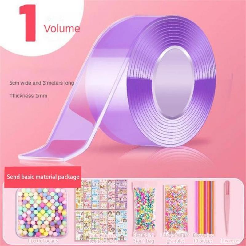 Multipurpose Nano Tape Children Pinch Toy Making Blowing Bubble Sticky Traceless Tapes For DIY Craft Kit Party Favor Fidget Toys