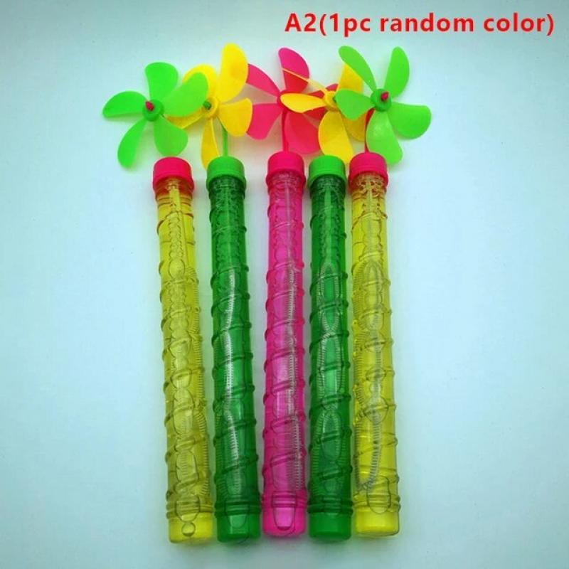 1pc New Five-leaf Windmill Multicolor Bubble Stick Beach Color Soap Bubble Spray Bubble Stick For Children Toys