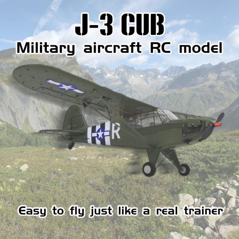 COOLBANK 1:16 J-3 CUB RC Plane RTF 2.4Ghz 4Channel Remote Control Airplane World War 2 Remote Control Aircraft Model Toys FX9703