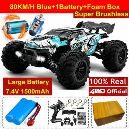4WD RTR Brushless RC Car Off Road 4x4 High Speed Super Fast 80KM/H Remote Control Truck Drift Monster Toys For Adults Kids