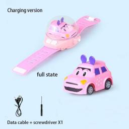 2.4G Mini Watch Control Car Cute RC Car Kids Companion Birthday Boy Girl Gift Christmas Watch RC Car Toy