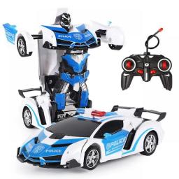 Electric RC Car 2 In 1 Transformation Robots Sports Vehicle Model Robots Boys Toys Remote Cool RC Deformation Cars Kid Toy Gifts