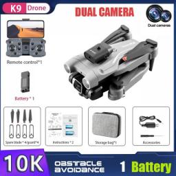K9 Mini Drones Camera 10K Foldable FPV RC Drone Quadcopter For Adults And Beginners With 360° Active Obstacle Avoidance Toys