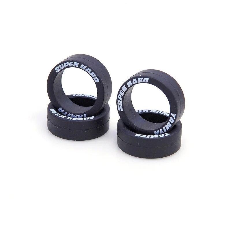 4PCS 95323 95080 95208 Super Hard Medium Diameter Tires Front Rear Equal Width Lettering Tire Tamiya Mini 4WD DIY Accessories