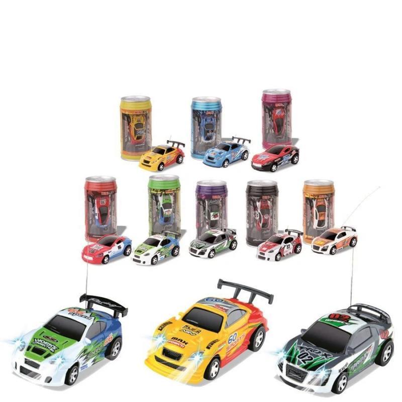 Hot Sale 8 Style Coke Can 1/63 mini drift RC led light Radio Remote Control Micro Racing Car Kid's desktop Toys Gifts