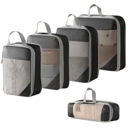5Pcs/Set Travel Storage Bag Suitcase Classification Compress Organizer Luggage Bag For Clothes Shoe Daily Necessities Pouch