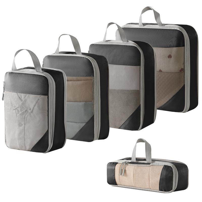 5Pcs/Set Travel Storage Bag Suitcase Classification Compress Organizer Luggage Bag For Clothes Shoe Daily Necessities Pouch
