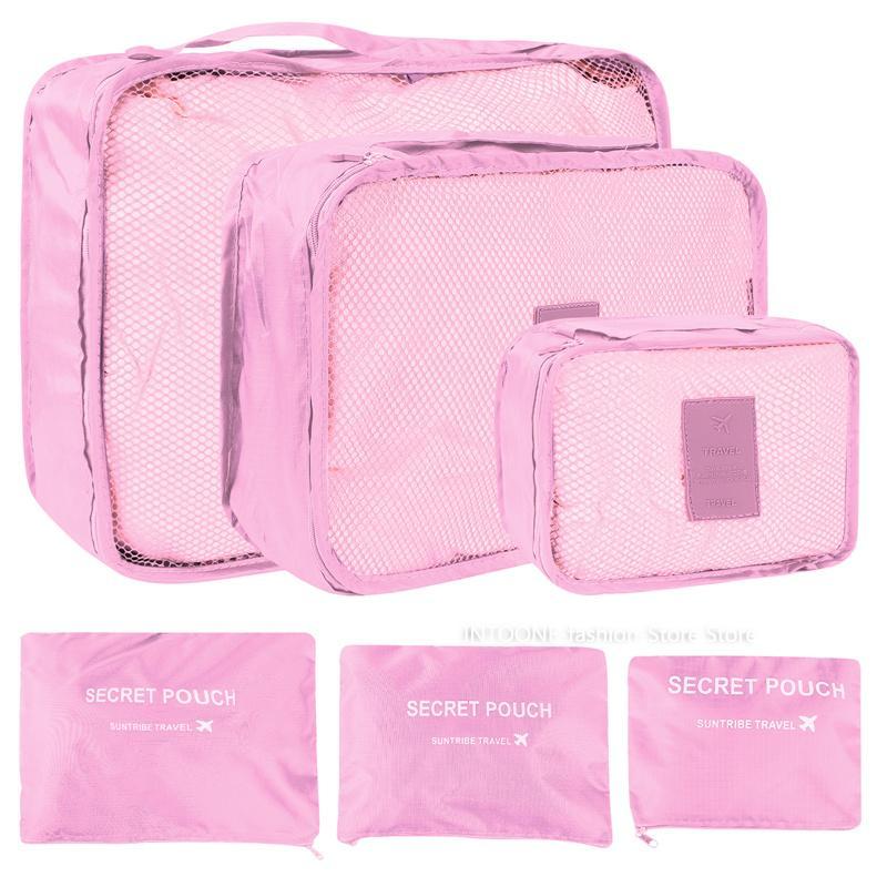 6pcs Set Travel Suitcase Organizer Bags Luggage Packing Cubes For Travel Organizer Storage Shoe Clothes Luggage Organizer Bags