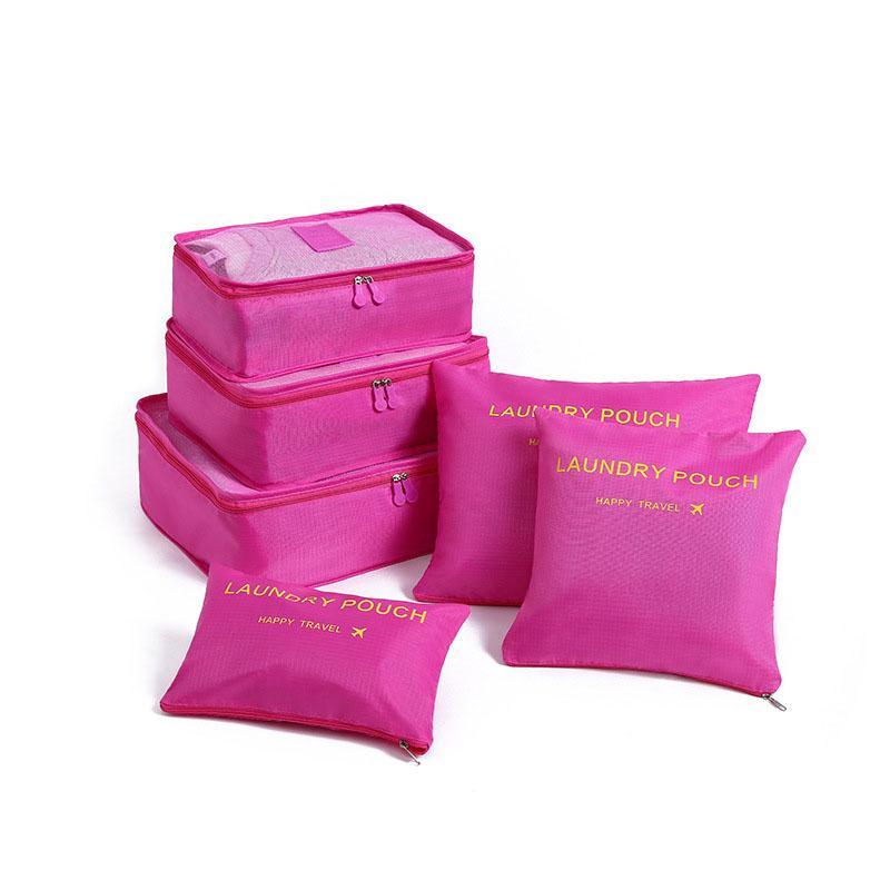 6pcs Travel Storage Organizer Bags Portable Travel Suitcase Organizer Bags For Women Clothes Shoes Makeup Bag Luggage Organizer