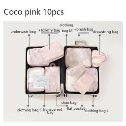 6pcs Suitcase Organizer Packing Cubes Travel Kit Accessories Luggage Storage Bags Shoe Clothes Organizer Toiletry Bag Men Women